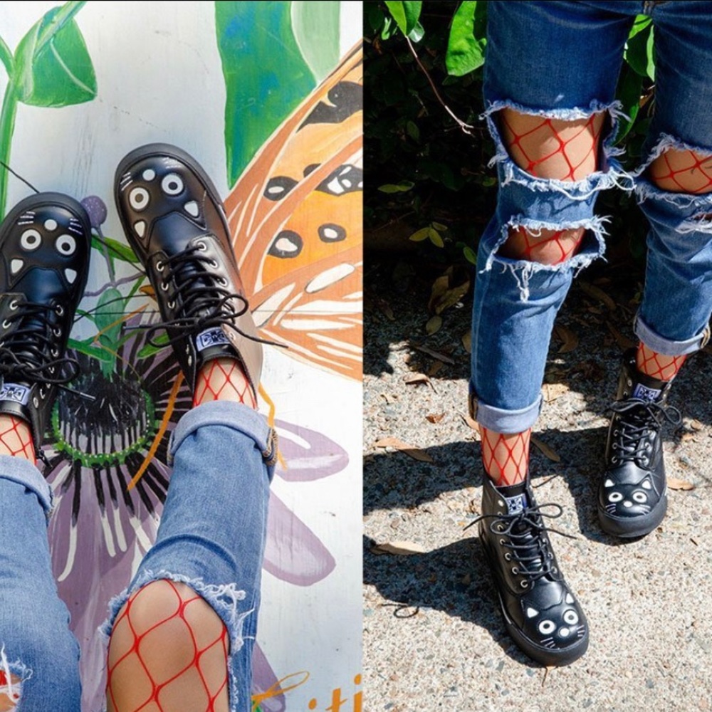 NIB TUK Black Kitty Sneaker Boot 5